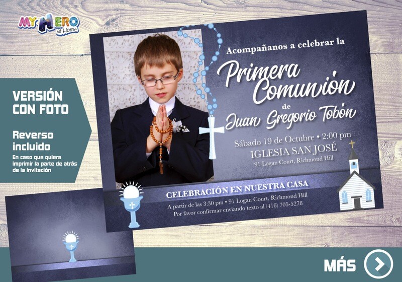 Invitacion para Primera Comunion para Ninos. 1era Comunion Invitacion. Invitacion 1era comunion. 382SP