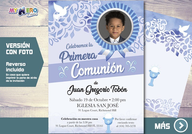 Invitacion para Primera Comunion para Ninos. 1era Comunion Invitacion. Invitacion 1era comunion. 380SP
