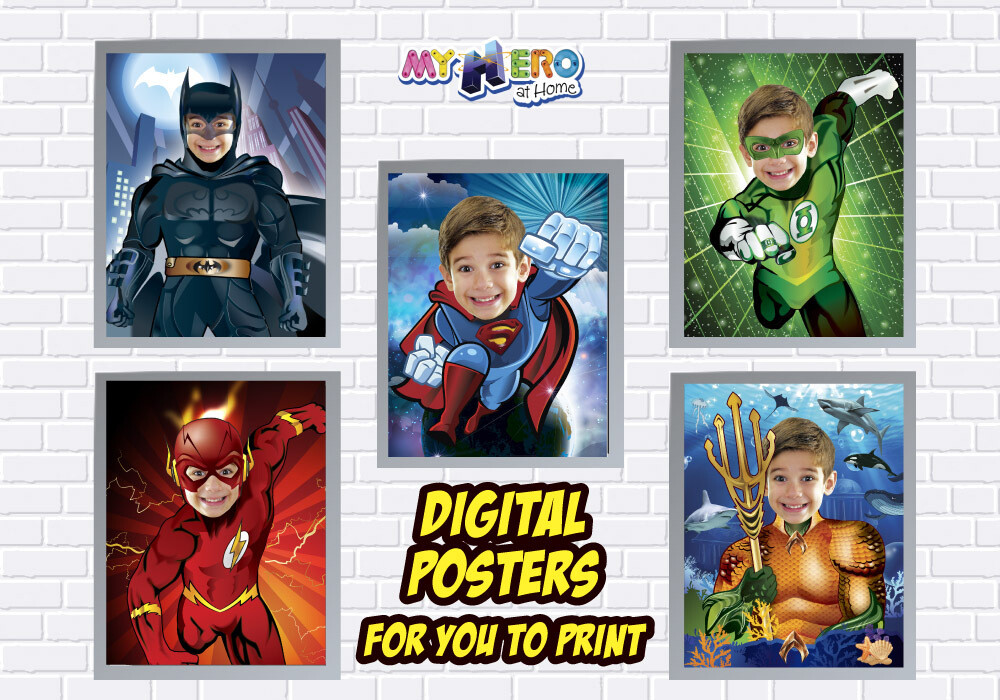 Customs Posters of Superman, Batman, Aquaman, Flash, Green Lantern, Superheroes Wall Decor, Justice League Party, Justice League Decor. 463B