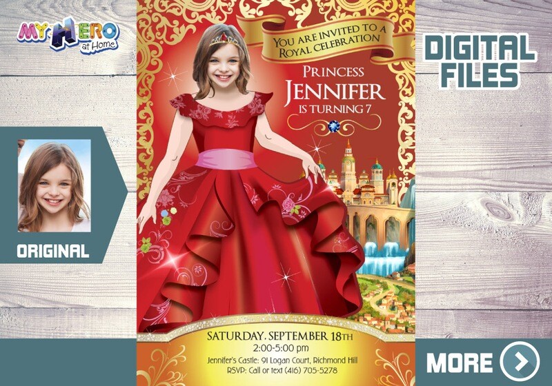 Princess Elena of Avalor party Invitation, Princess Elena Birthday invitation, Princess Elena Favor tags, Princess Elena invitation. 248