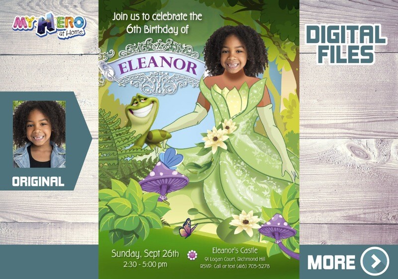 Princess Tiana Bday Invitation, Princess and the frog Party, Princess Tiana Party, Princess Tiana Theme party, Princess Tiana Thank You. 265