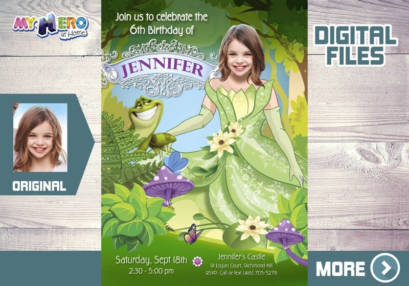 Princess Tiana party Invitation, Princess and the frog bday, Princess Tiana birthday, Princess Tiana digital, Princess Tiana favor tags. 265B