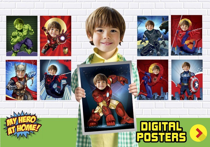 Superheroes Decor, Hulk decor, Spiderman decor, Ironman decor, Thor decor, Captain America decor, Black Panther decor, Miles Morales decor. 462D