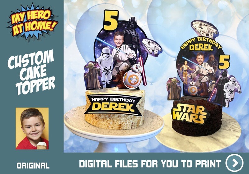 Jedi Cake topper, Star Wars printable cake topper, Jedi Star Wars cake decor, Jedi photo cake topper, Star Wars photo Cake topper. 572