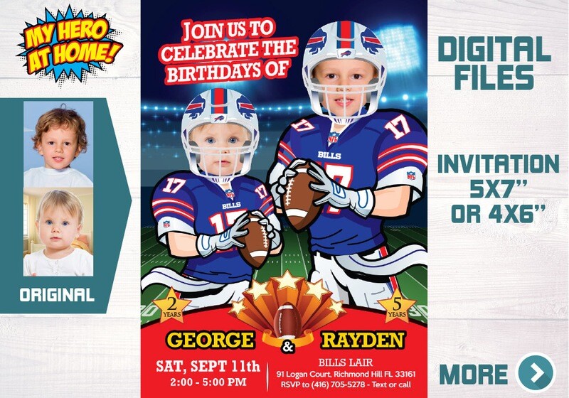 Joint Football Invitation, Joint Football birthday, Joint Football thank you, Joint Football favor tags, Joint Football theme Party. 600C