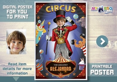 Circus photo Poster, Ringleader decor, Carnival Decoration, Circus party Decor, Carnival Gifts, Circus birthday Decor. 509