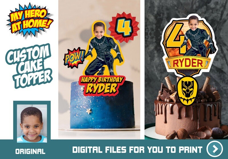 Black Panther Cake topper, Black Panther printable cake, Black Panther cake decor, Black Panther party decor, Wakanda Cake topper. 624