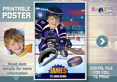 Hockey Poster, Custom Hockey Gifts, Hockey Room Decor, Hockey Backdrop, Custom Hockey Poster, Ice Hockey Poster. 347