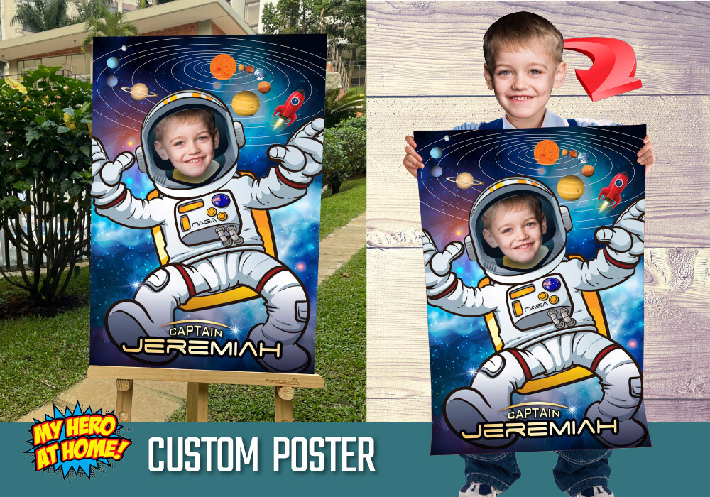 Astronaut Poster with photo, Custom Astronaut Gifts, Astronaut Decor, Astronaut Wall, Astronaut Photo Poster, Custom Outer Space poster. 359