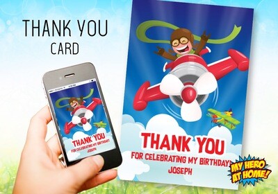 Airplane Thank You, Pilot Airplane Thank You, Boy flying Thank You, Airplane theme party, Airplane favor tags. 1007T
