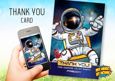 Astronaut Thank You, Outer Space Thank You, Astronaut theme party, Astronaut favor tag. 1008T
