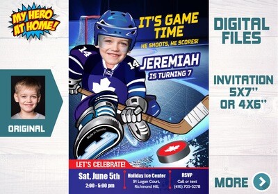 Toronto Maple Leafs Invitation, Toronto Maple Leafs photo invitation, Toronto Maple Leafs Digital Invitation. 308C
