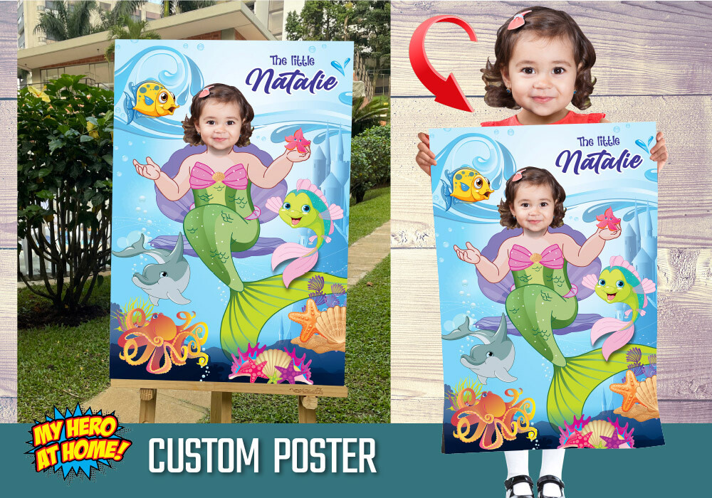 Little Mermaid Poster, Mermaid Poster, Mermaid Decor, Mermaid Wall, Mermaid Gifts. 513