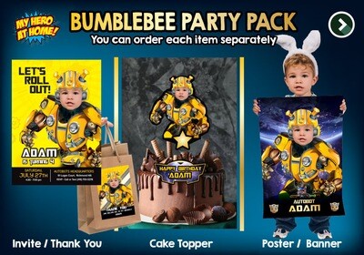 Bumblebee theme Party, Bumblebee Invitation, Bumblebee thank you, Bumblebee cake topper, Bumblebee Poster, Bumblebee personalized party.  667