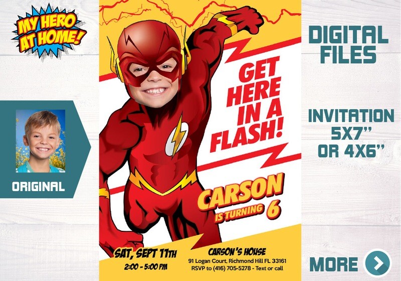 Flash template Invitation, Flash theme invitation, Get here in a Flash template, Flash Birthday invite, Flash Thank You tags. 673