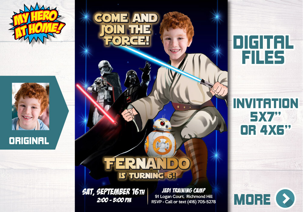 Join the Force Party Invitation, Join the Force template, Star Wars Force Theme party, Jedi Join the Force Invitation. 720