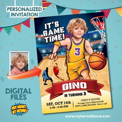 Personalized Basketball invitation, Basketball digital template, Basketball birthday invite, Basketball Favor tags, Basketball party. 744