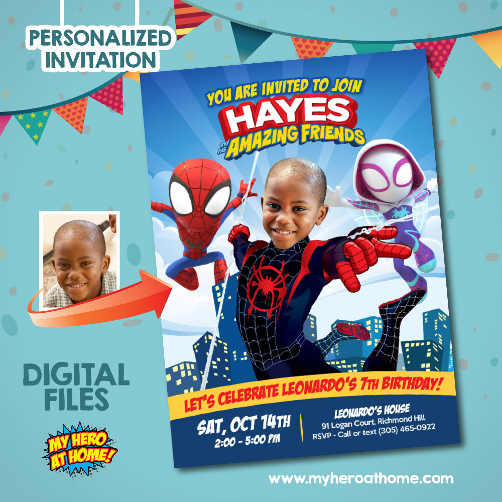 Miles and his Amazing Friends party Invitation, Miles Birthday Invitation