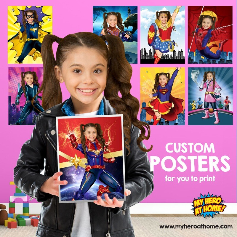 Personalized Super Hero Girls Gifts, Super Hero Girls Wall, Custom Super Hero Girls decor, Super Hero Girls party decor, Printable gift. 792