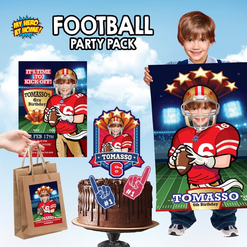 Football theme Party, Football Birthday party Invitation, Football thank you, Football cake topper, Football Poster, Football party decor. 813