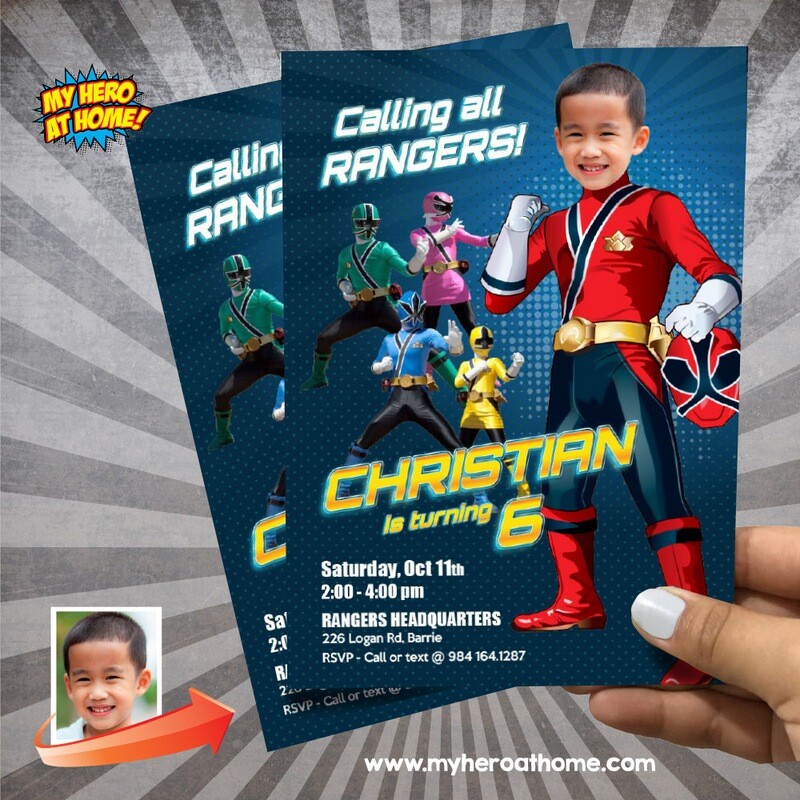 Power Rangers Birthday Invitation, Red Power Ranger Party, Power Rangers Theme party, Rangers Digital Invitation. 837