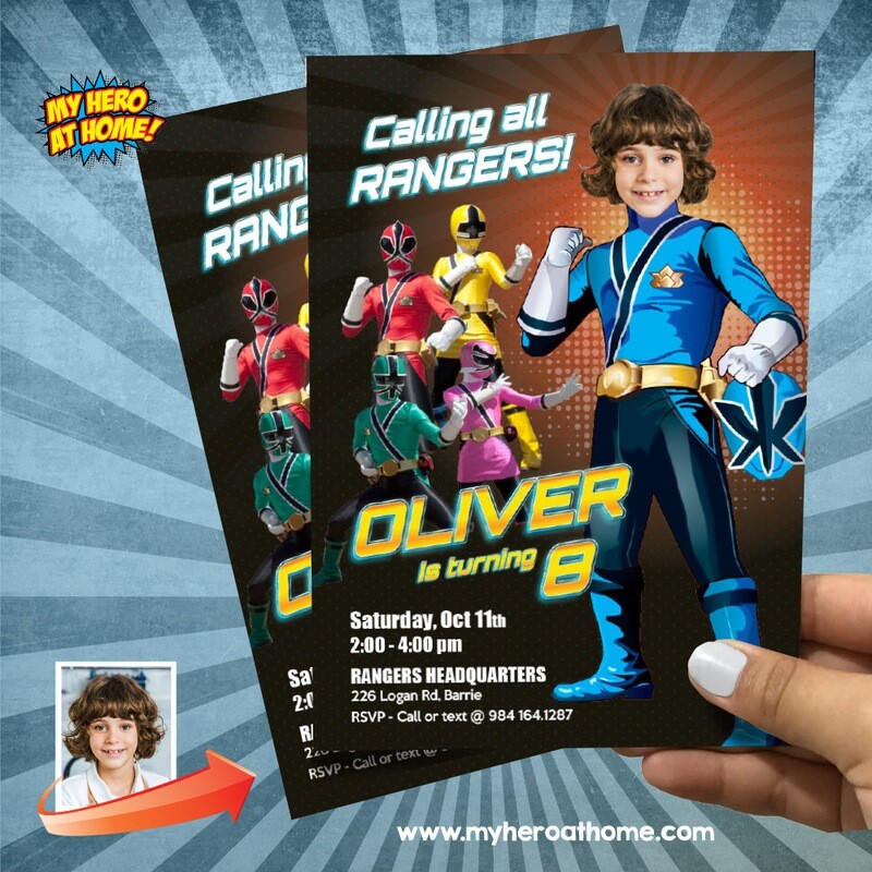 Power Rangers party Birthday Invitation, Blue Power Ranger invitation, Power Rangers Digital Invitation, Power Rangers Blue template. 839