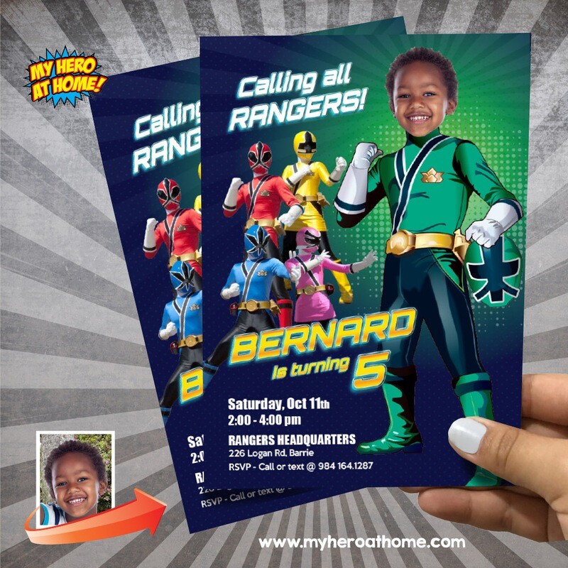 Power Rangers Template Invitation, Green Power Ranger party invitation, Power Rangers birthday Invite, Green Power Rangers invite. 840