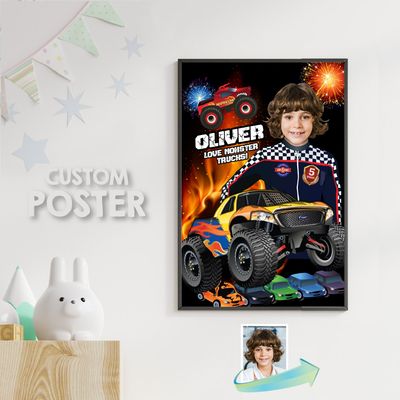 Monster Truck Photo Poster, Monster Truck Decor, Monster Jam Poster, Monster Truck Room Decor, Monster Truck Gifts. 452