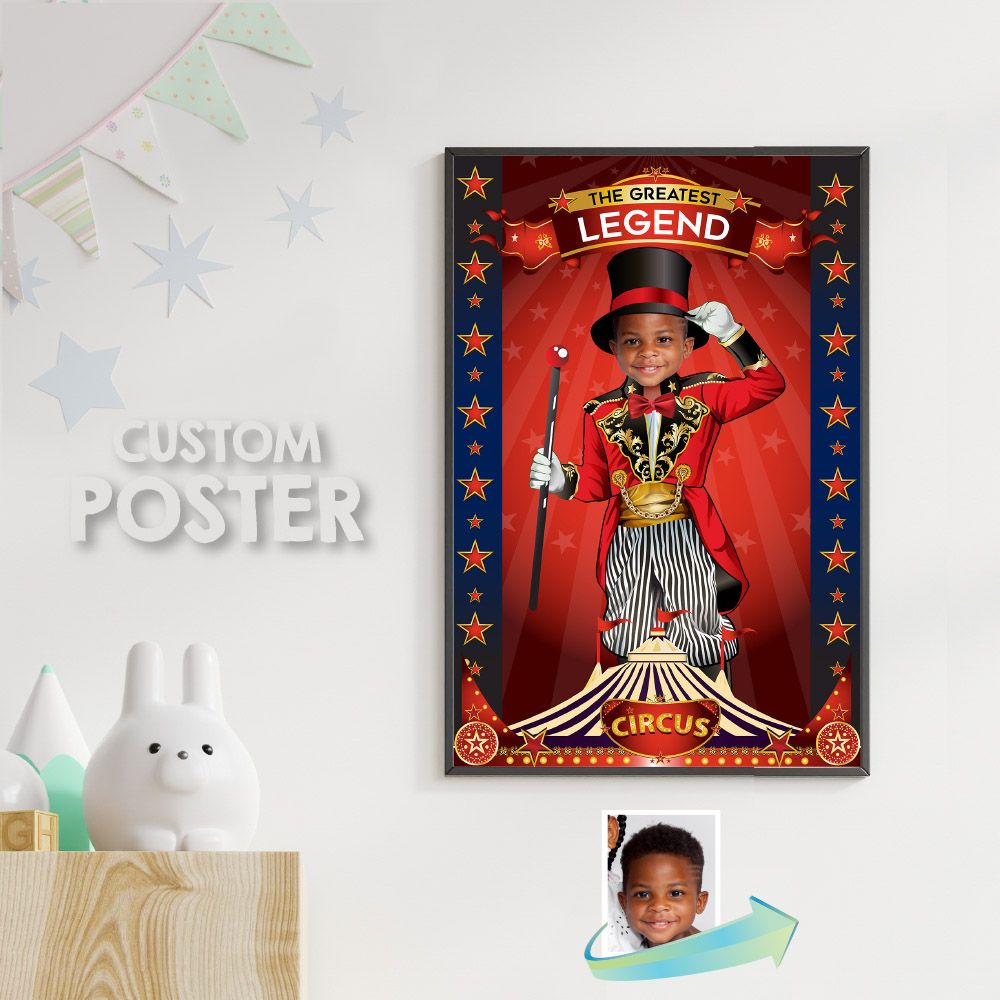 Circus Poster with photo, Custom Circus Gifts, Ringmaster Poster with photo, Circus Decoration, Circus Party Decor, Printable gift. 508