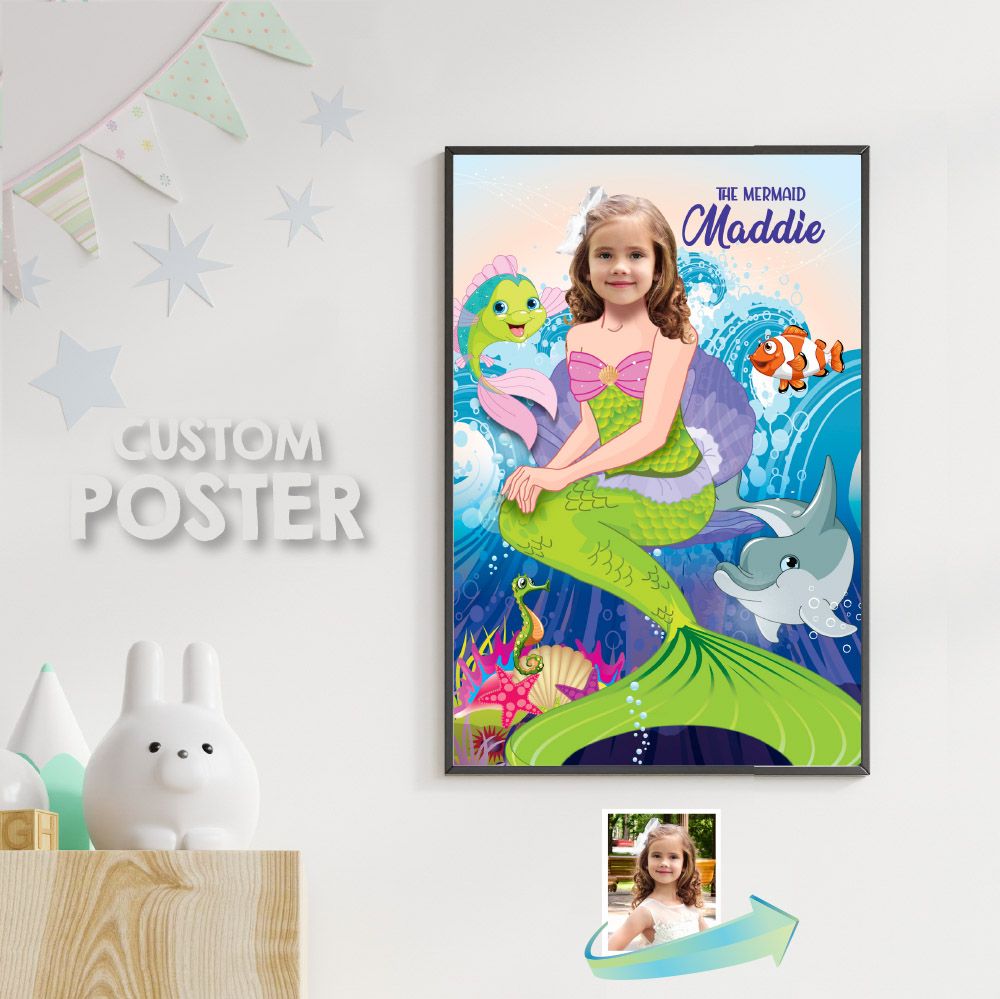 Mermaid Poster, Mermaid Decoration, Mermaid Wall, Mermaid party, Mermaid Art poster, Mermaid Gifts. 512