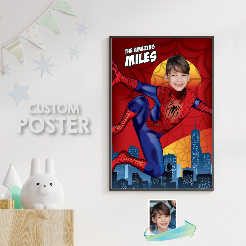 Spiderman Photo Poster, Custom Spiderman Gift, Custom Spiderman Decoration, Spiderman banner. 595