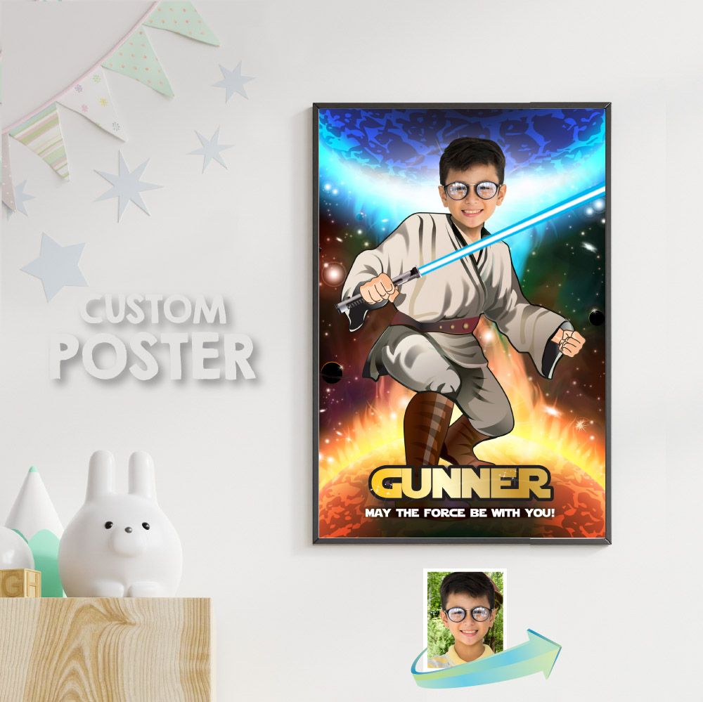 Custom Jedi Poster with photo, Star Wars gift, Jedi Fans gifts, Jedi Party Decor, Star Wars Poster, Star Wars Backdrop. 357