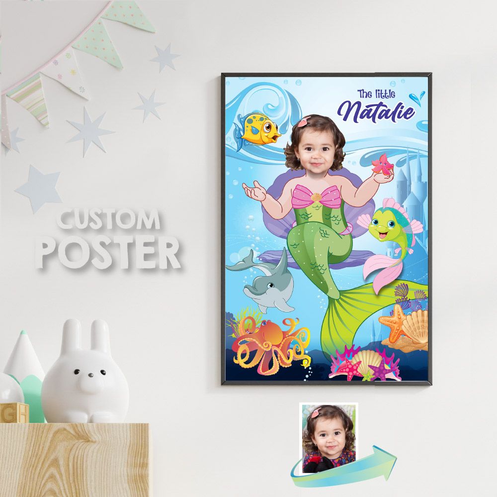 Little Mermaid Poster, Mermaid Poster, Mermaid Decor, Mermaid Wall, Mermaid Gifts. 513