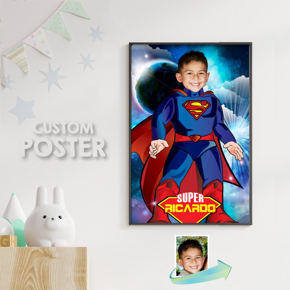 Superman photo Poster, Superman Decor, Superman Backdrop, Superman Gifts, Superman Party Decor, Superman Wall. 430