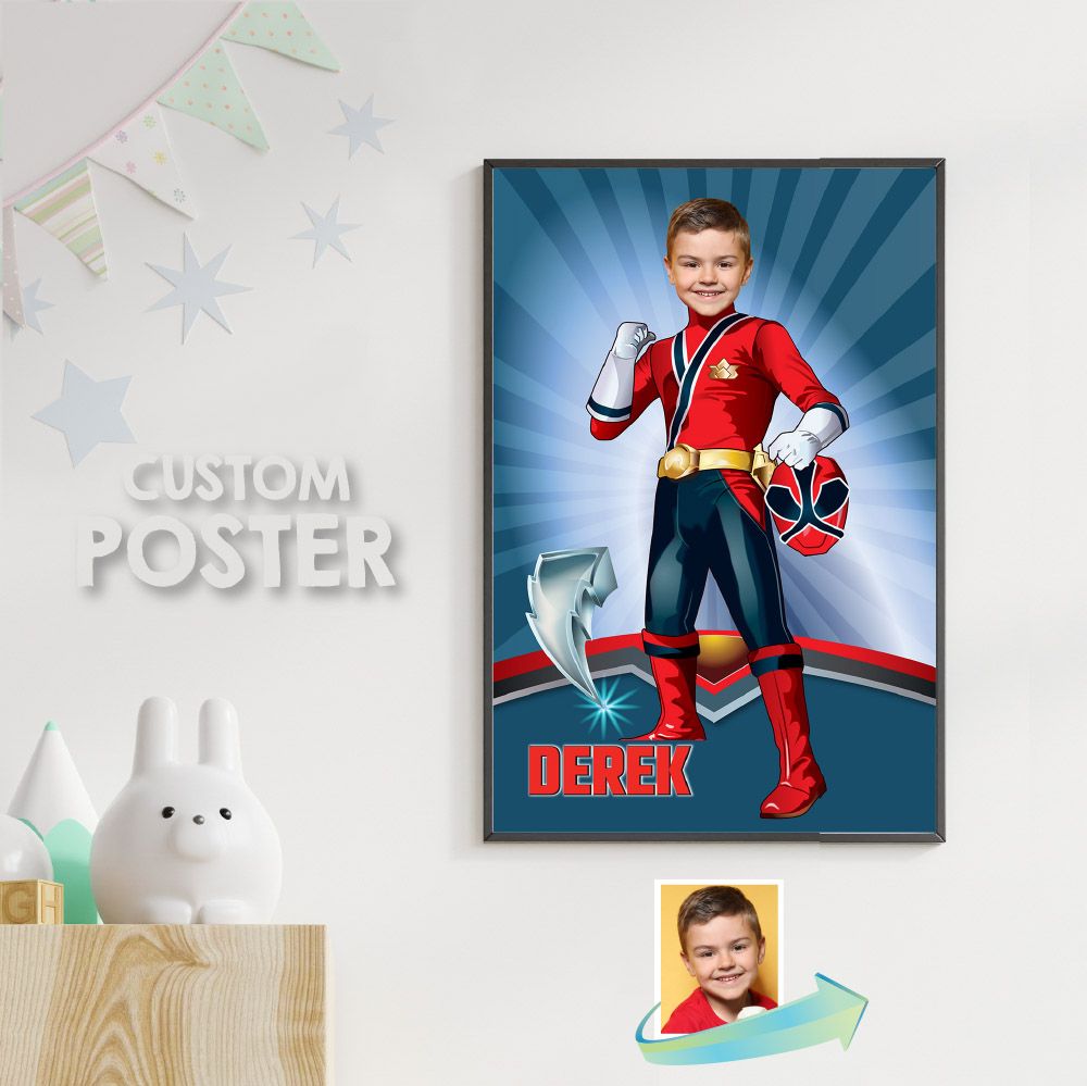 Power Rangers Poster with photo, Power Rangers Gifts, Power Rangers party Decor, Power Rangers party ideas. 464