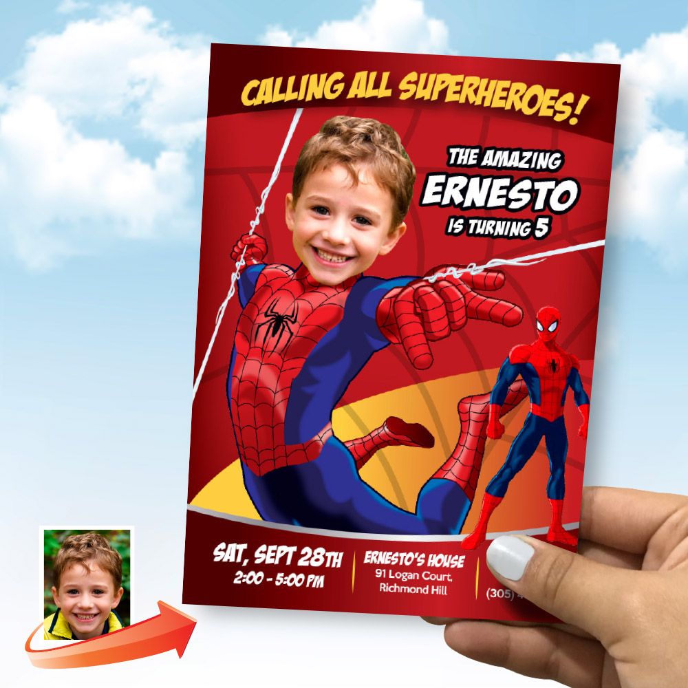 Spider-Man Birthday Invitation, Spider-Man Digital Invitation, Spider-Man theme party, Spider-Man Thank you, Spider-Man Favor tags. 101