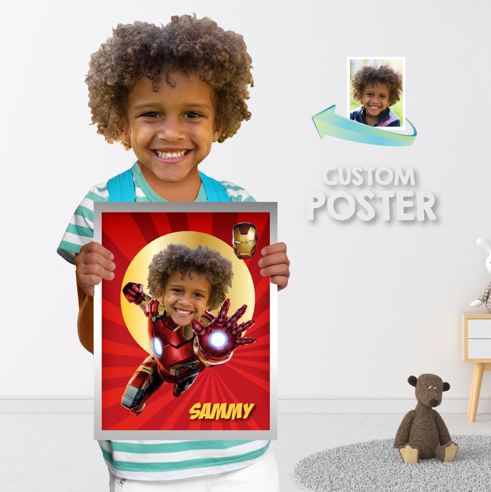 Ironman Print with photo, Ironman Decoration, Custom Ironman Gifts, Printable Ironman gift with photo, Ironman birthday, Ironman wall decor. 475