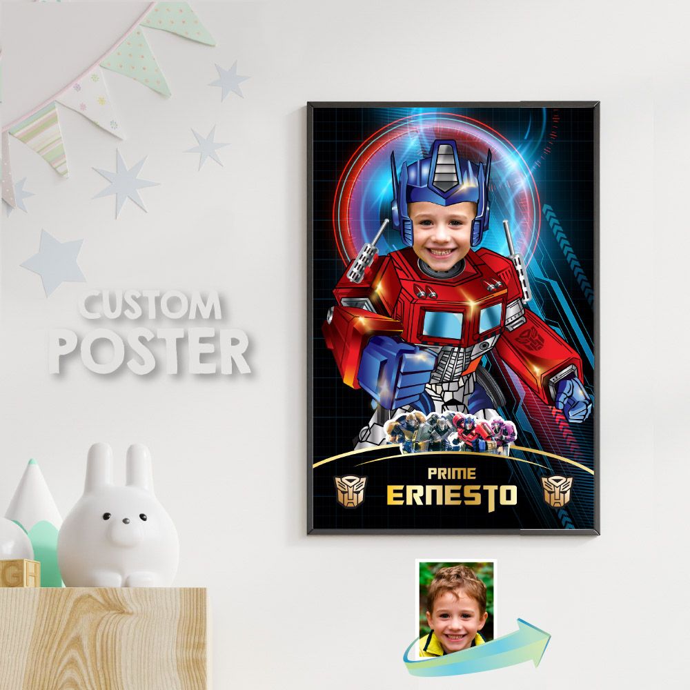 Custom Optimus Prime gifts with photo, Optimus Prime poster with photo, Optimus Prime Welcome sign. 2040
