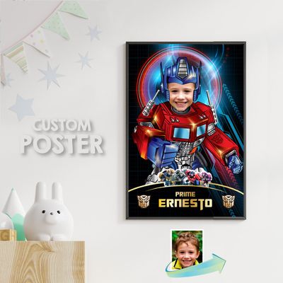 Custom Optimus Prime gifts with photo, Optimus Prime poster with photo, Optimus Prime Welcome sign. 2040