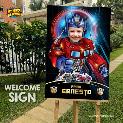 Custom Optimus Prime gifts with photo, Optimus Prime poster with photo, Optimus Prime Welcome sign. 2040