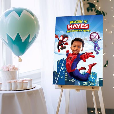 Spidey Welcome sign with photo, Spidey and his amazing friends Welcome sign with photo, Spidey welcome party sign, Spidey Birthday Sign 2049 740WS
