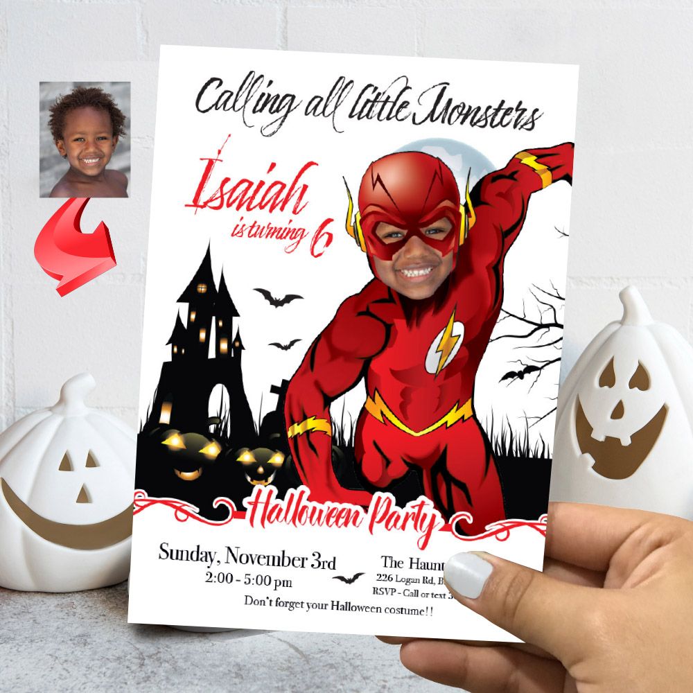 Flash Halloween birthday Invitation, Halloween Flash template, Flash invitation for Halloween party, Spooky Flash flyer. 2070