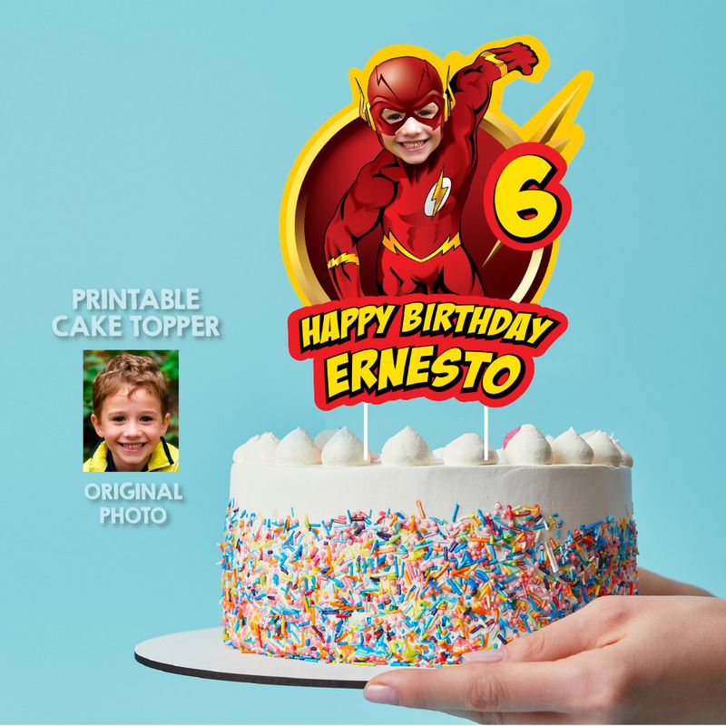 Flash Cake topper with photo, Flash printable cake topper, Flash cake decoration, Flash personalized cake topper, Flash DIY cake. 535
