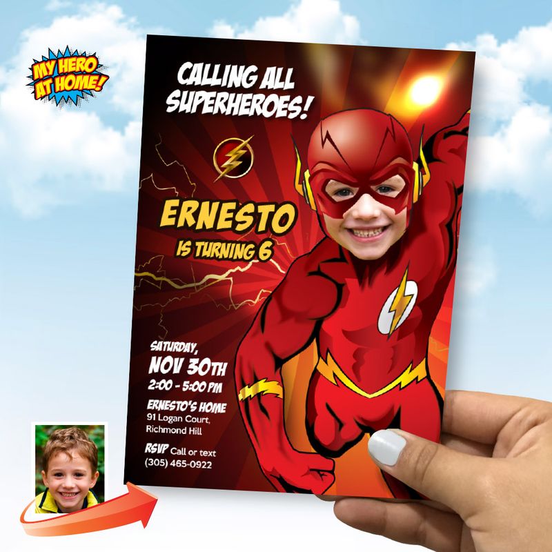 Flash Party Invitation, Flash birthday invitation, Get here in a Flash Invitation, Flash flyer invite, Flash Digital invite. 149