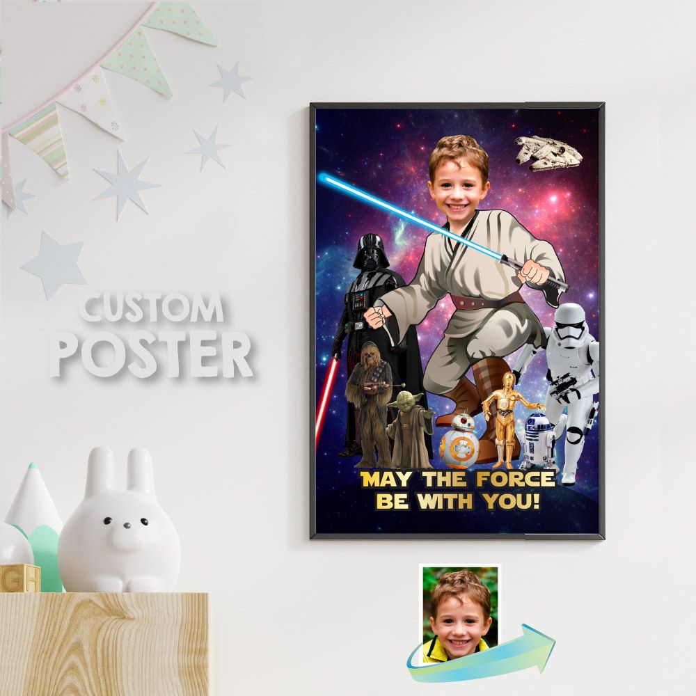 Jedi Star Wars Poster with photo Custom Jedi Gift with photo Jedi gift print Jedi star wars wall decor Print Gift of Jedi Star wars 2126