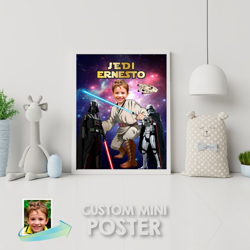 Jedi Print with photo Custom Jedi Decor Jedi Personalized Gifts Jedi Wall Star Wars print with photo Jedi t-shirt Party Jedi puzzle gifts 2127