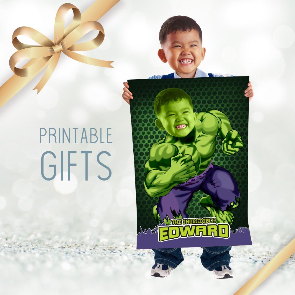 Custom Hulk Printable gift, Hulk Wall gift, Last minute Hulk gift, Printable Hulk gift with photo, Gifts for Hulk fans, Hulk Print Gift 2181