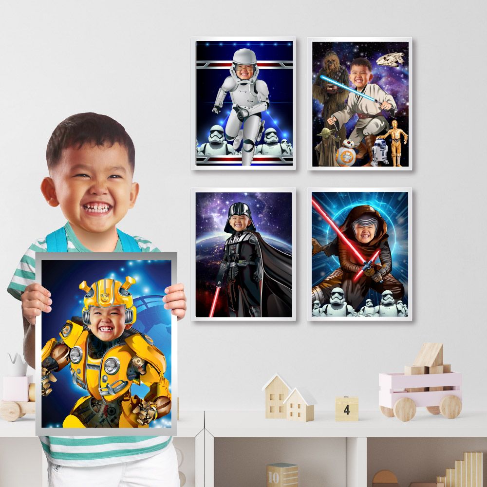 Easy to print Superheroes Gifts, Gifts for super kids with photo, Custom Transformers prints, Star Wars prints gifts. 2207