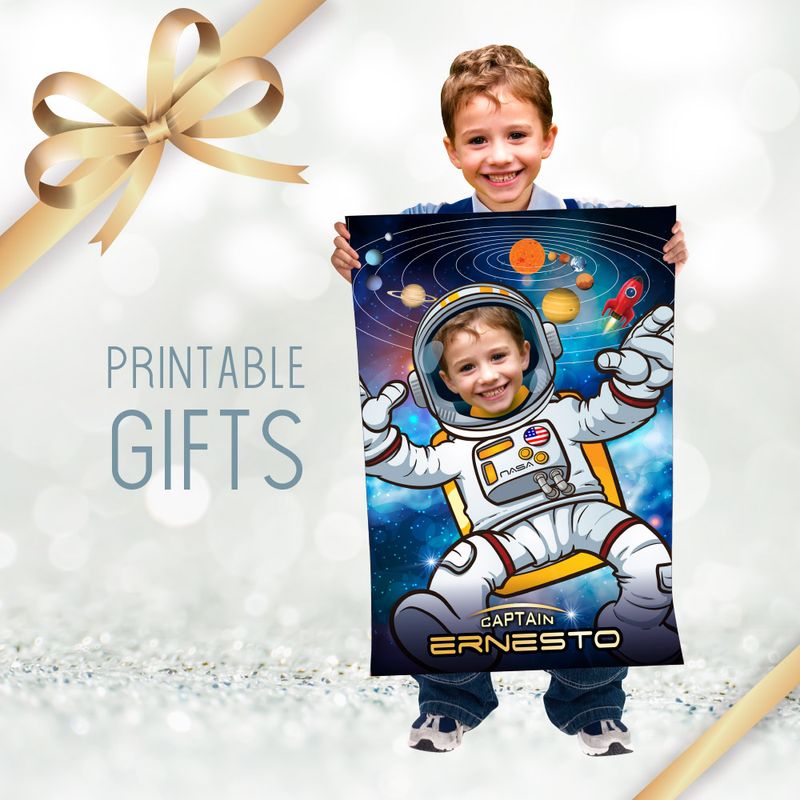 Astronaut Gifts with photo, Personalized gifts of Astronauts, Printable Astronaut gifts, Astronauts fans bedroom, Outer Space gifts. 2180