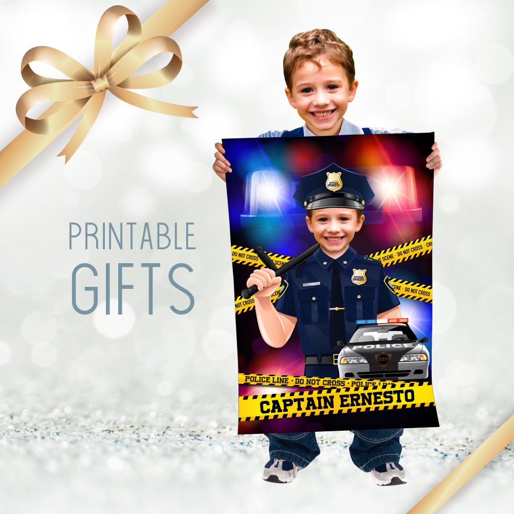 Police Gifts with photo, Personalized gifts of Polices, Printable Police gifts, Polices fans bedroom, Policeman gifts, Policegirl gift. 2182